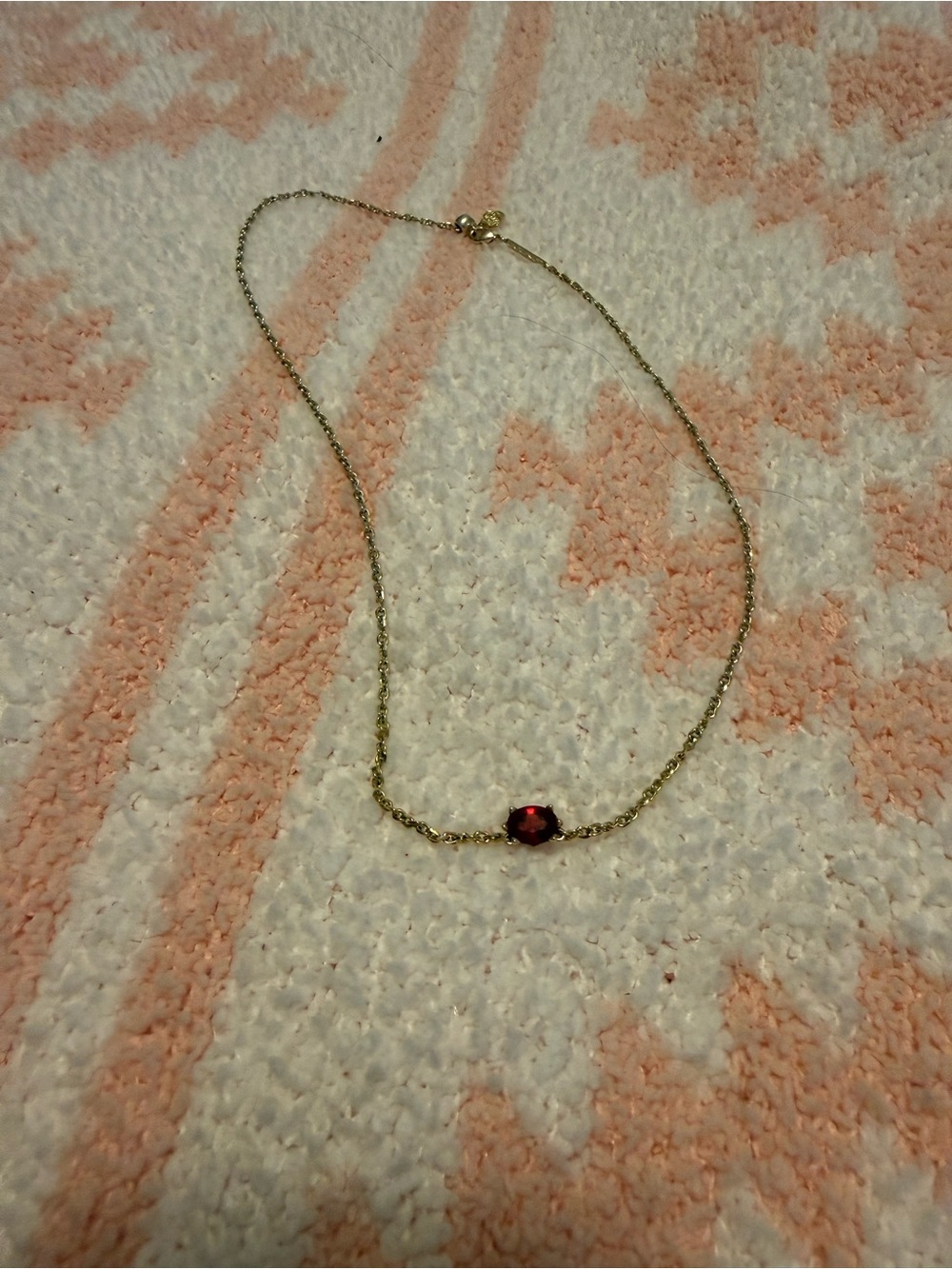 Kendra Scott Gold Necklace with Red Stone